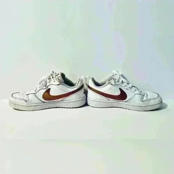 Nike | Court Borough Low 2, White with Copper/Vivid Purple, Unisex Big Kids 5Y - Picture 2 of 10
